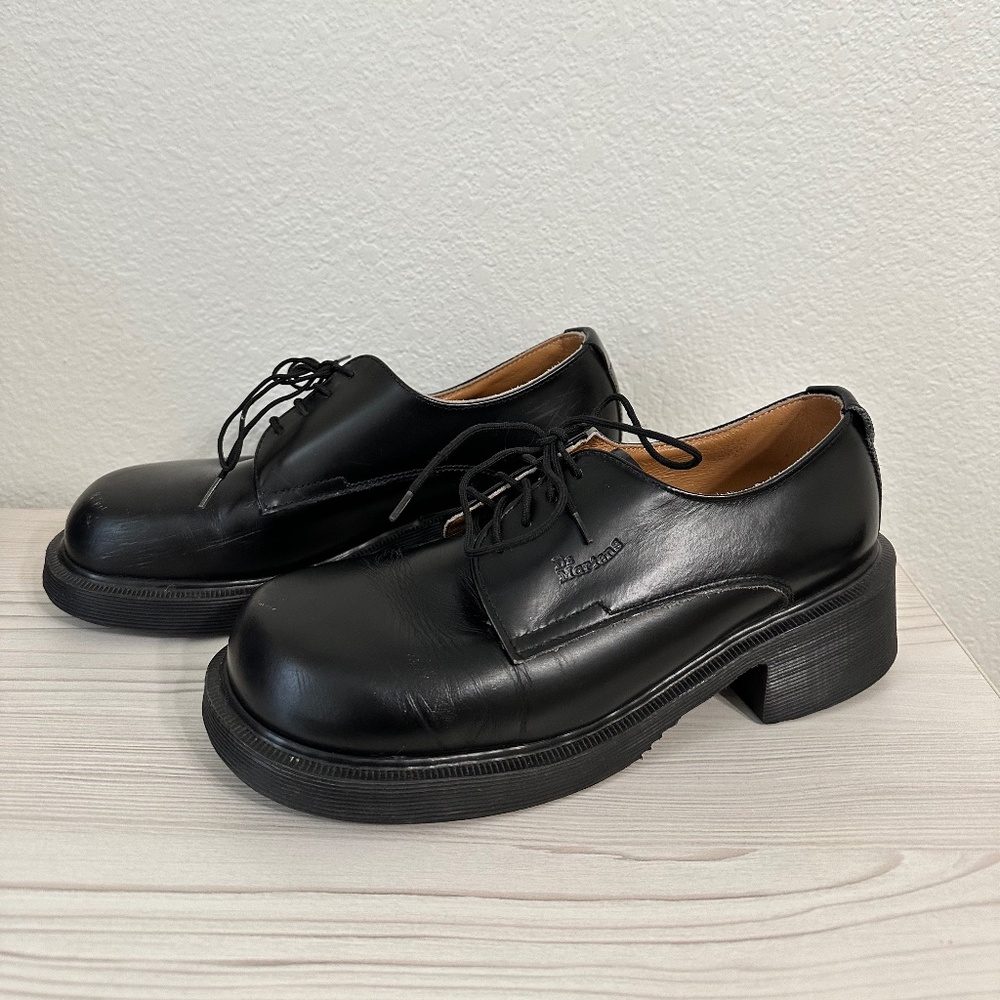 90s Vintage Made in England Dr. Martens Black Oxford Shoes Women US Size 8 UK 6